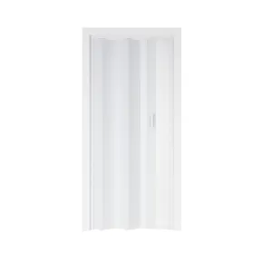 Outlet Porta a Soffietto 83x214 cm PVC Bianco Maniglia ABS Riducibile