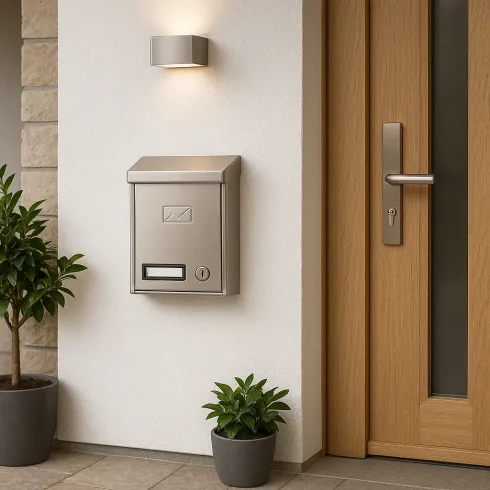 Cassetta Postale in Acciaio Inox da Esterno con Tetto Antipioggia