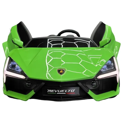 Auto Elettrica Bambini 2 Posti 24V Verde Sedili in Pelle e Telecomando