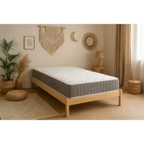 Materasso Singolo 80x190x25 cm Memory Foam Invernale con Bordo Grigio 2