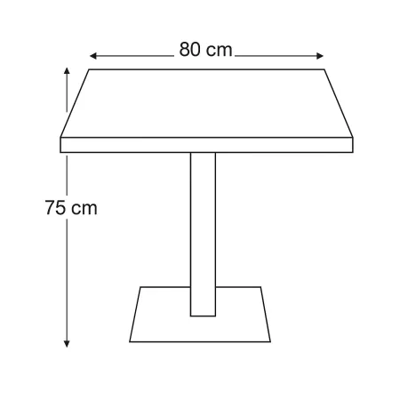Tavolo da Pranzo Quadrato 80x80 cm Moderno Piano Antracite e Base Nera