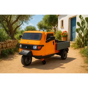 Ape Car Piaggio Elettrica per Bambini Arancione Ruote EVA e Telecomando 2