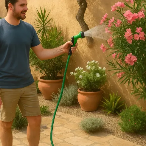 Tubo Estensibile da Giardino 10-30 m con Pistola a 8 Getti Irrigazione