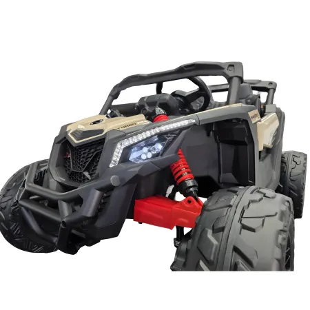 Auto Buggy Elettrico Fuoristrada per Bambini 12V Cachi Telecomando