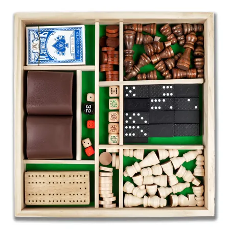 Scacchiera in Legno 7 in 1 Giochi da Tavolo Combinati Set Multifunzione