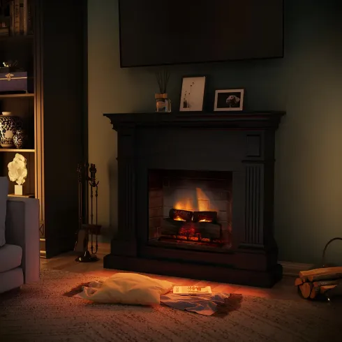 Camino Elettrico Magna Tagu PowerFlame2 Nero 1600W