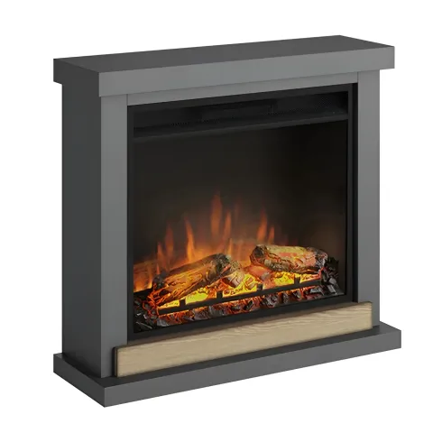 Camino Elettrico Tagu Hagen a Led da Pavimento 1500w con Cornice Grigio