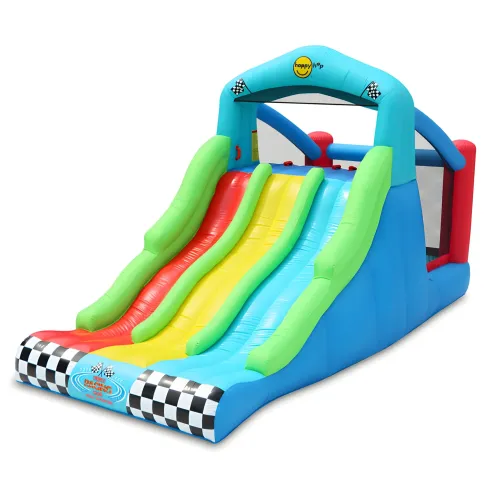 Castello Gonfiabile per Bambini da Esterno Triplo Scivolo e Arrampicata