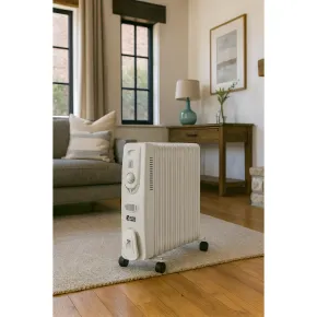 Radiatore Elettrico ad Olio 11 Elementi 2500W Regolabile Termostato 2