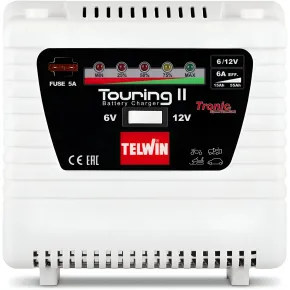 Caricabatteria Auto Moto 6/12V Portatile Bianco con Amperometro 2