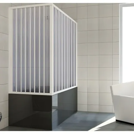 Cabina Box Doccia per Vasca 2 Ante a Soffietto Sopravasca PVC Angolare Colorato | BricoShop24