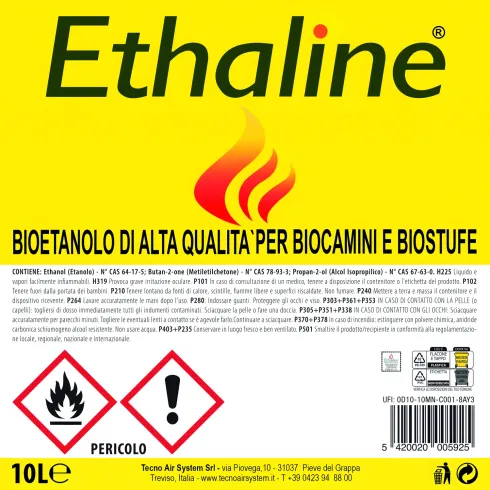 4 Taniche Bioetanolo Naturale 10L Combustibile Ecologico per Biocamini