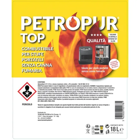 Combustibile Liquido 2 Taniche Riciclabile 18L per Stufa Senza Fumo