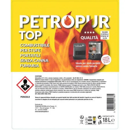 Combustibile Liquido 4 Taniche Riciclabile 18L per Stufa Senza Fumo