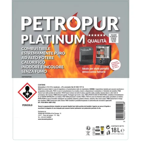 Combustibile Liquido Puro 18L 1 Tanica Riciclabile per Stufe Portatili