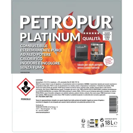 Combustibile Liquido Puro 18L 4 Taniche Riciclabile per Stufe Portatili