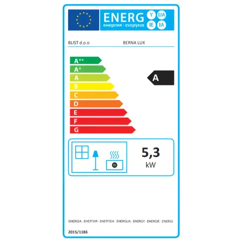 Stufa a Legna 5kW Beige Compatta Piastra Ghisa Vano Legna da Interno