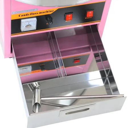 Macchina per Zucchero Filato Rosa Professionale Acciaio con Cupola