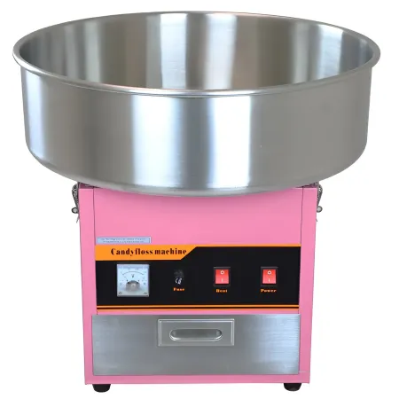 Macchina per Zucchero Filato Rosa Professionale Acciaio con Cupola