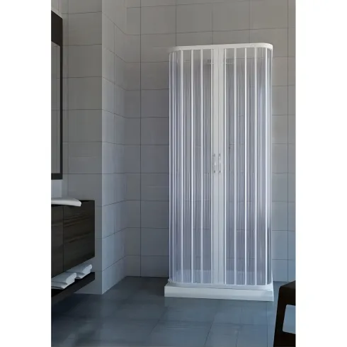 Box Doccia Economico 3 Lati PVC Rettangolare Porta a Soffietto 2 Ante Quadrato | BricoShop24