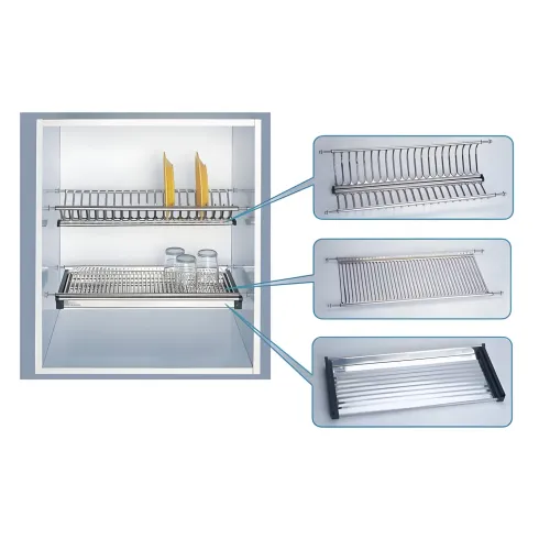 Scolapiatti da Incasso per Pensile Regolabile Organizzatore Piatti 76 cm