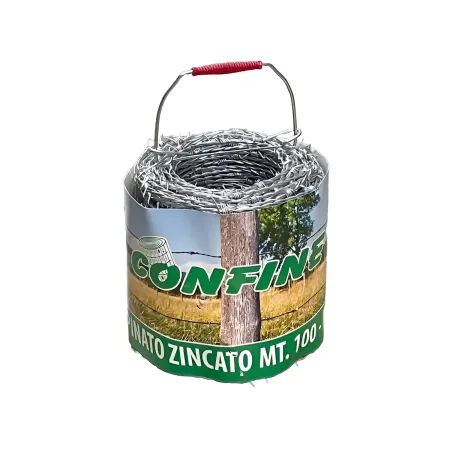Filo Spinato Acciaio Zincato 100 Metri 2,2 mm per Recinzione Rete