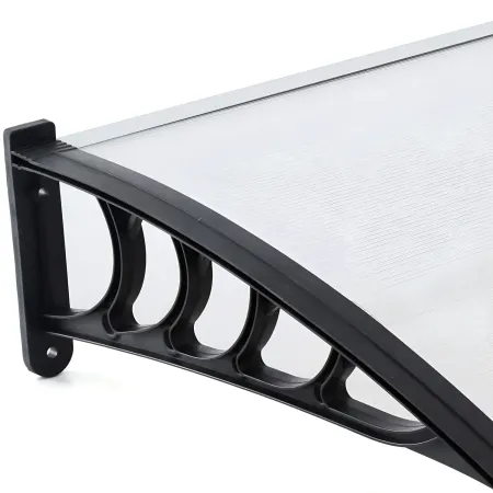 Pensilina 125x80 cm Tettoia Modulare in Policarbonato Alveolare Opaco