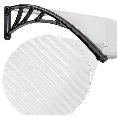 Pensilina 125x80 cm Tettoia Modulare in Policarbonato Alveolare Opaco