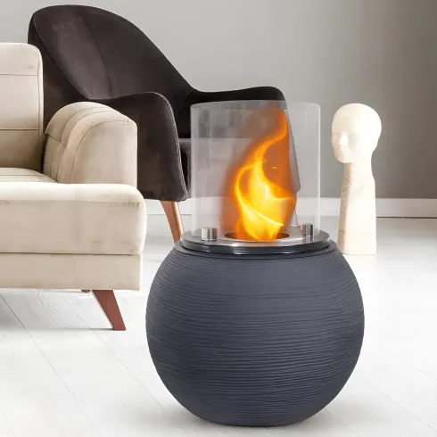 Camino Bioetanolo 1,5L Ghisa Grigio Ø40 da Terra Fiamma Reale Portatile