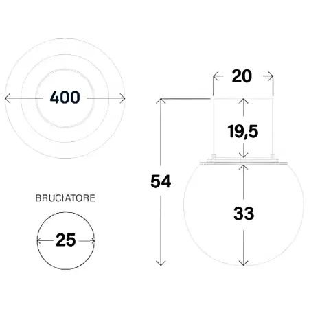 Camino Bioetanolo 1,5L Salvia Ø40 da Terra Fiamma Reale Portatile