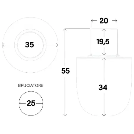Camino Bioetanolo da Giardino 1,5L Grigio Ghisa da Pavimento 35x55 cm
