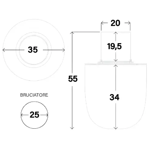 Camino Bioetanolo da Giardino 1,5L Marrone da Pavimento 35x55 cm