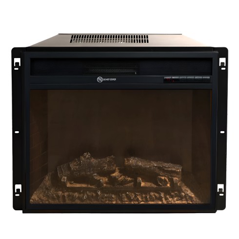 Insero Camino Elettrico da Incasso 1800 W Termostato Digitale Nero