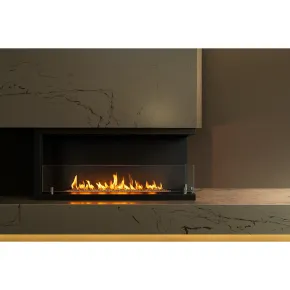 Camino a Bioetanolo 1,5L Nero Angolare a Destra da Incasso 90x45 cm 2