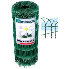Rete Aiuola Ornamentale 65 cm Altezza Cavatorta Rotolo 25 Metri Zincata Verde