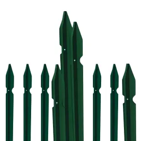 10 Paletti Recinzione 225 cm Ferro Plastificato Verde Pali per Rete da Giardino | BricoShop24