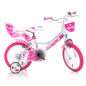 Bicicletta per Bambina Ruota 14 Pollici 3 4 5 6 Anni Rotelle 2 Freni Bici Bimba