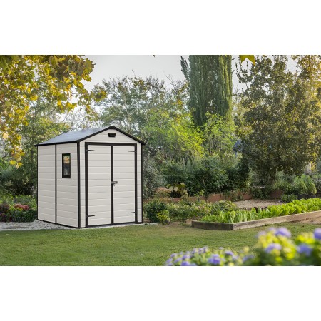 Keter Box Manor 185x236 per Esterno in Resina Capanno Porta Attrezzi Beige