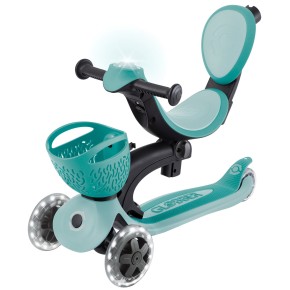 Monopattino Evolutivo per Bambini 3 in 1 Verde Menta con Luci LED 50kg 2