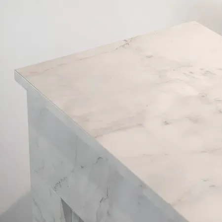 Camino a Bioetanolo 1,8L da Terra 3,4 kW in Legno Effetto Marmo Bianco