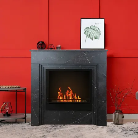 Camino a Bioetanolo 1,8L da Terra 3,4 kW in Legno Effetto Marmo Nero