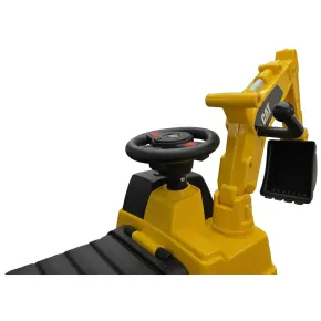 Escavatore Caterpillar Cavalcabile per Bambini Giallo Braccio Mobile 2