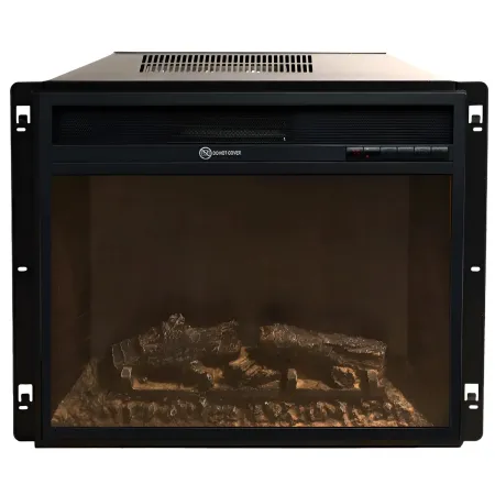 Camino Elettrico da Pavimento 1800W Legno Bianco Termostato Digitale