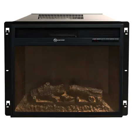 Camino Elettrico 1800W Bianco da Pavimento Legno Fiamma Realistica