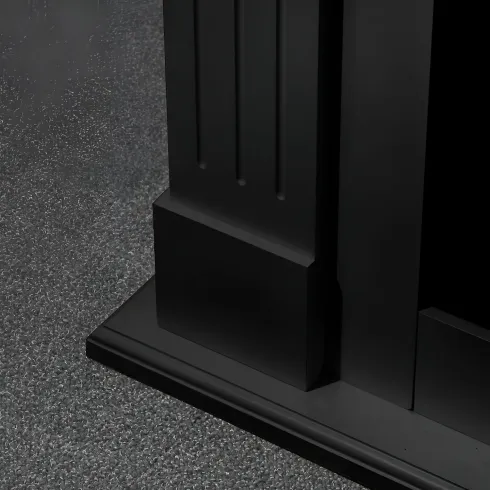Camino Elettrico da Pavimento 1800W Legno MDF Nero per Soggiorno