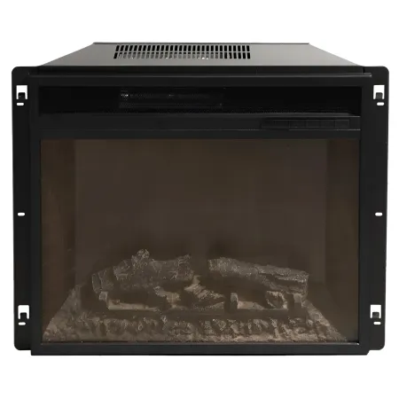 Camino Elettrico 1800W con Mobile Ripiani da Pavimento in Legno Bianco
