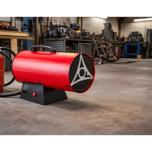 Generatore Aria Calda 50kW Ventilazione Elettrica 230V GPL Rosso