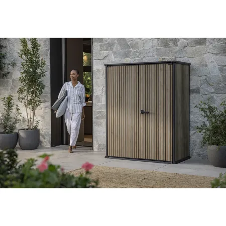 Armadio Porta Attrezzi Keter 1400L Doghe Effetto Legno da Esterno