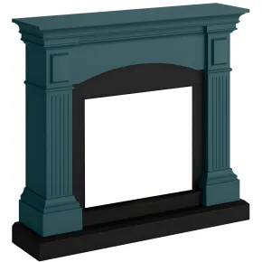 Cornice per Camino Elettrico Tagu Magna in Legno MDF Turchese Caminetto 2