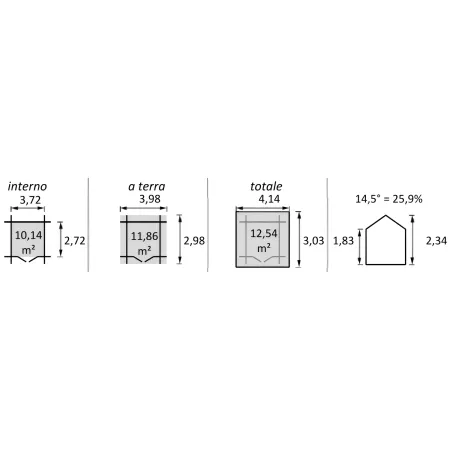 Casetta in Legno Trattato da Giardino 4x3 Doppia Porta Block-House 34mm